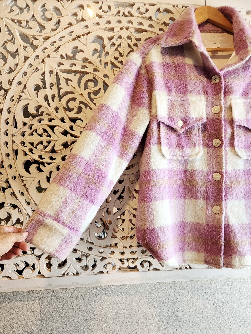 R.G. KANE PLAID PINK FRONT BUTTON LONG SLEEVE SHIRT WOMENS SIZE SMALL - Picture 6 of 15